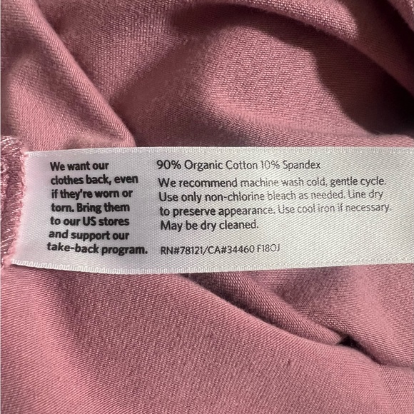 Eileen Fisher Woman PM Organic Cotton Stretch Jersey Tee Top Pink - Picture 6 of 6